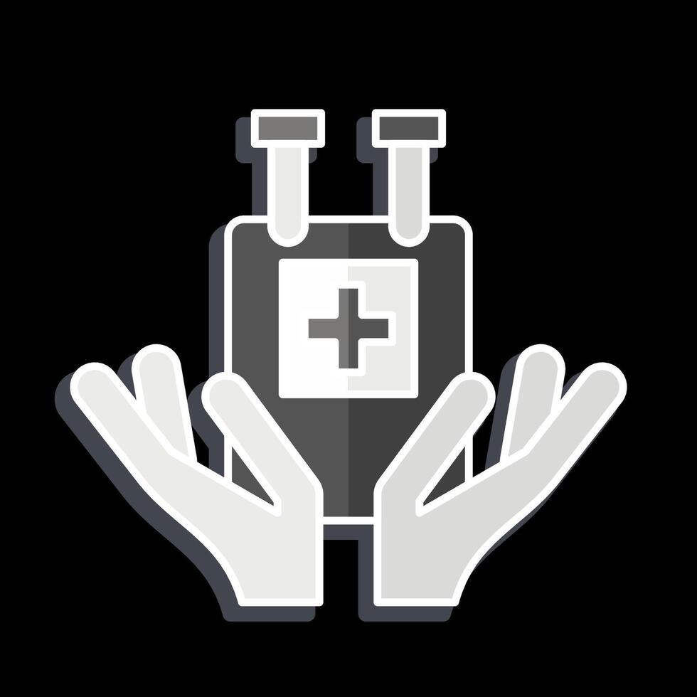Icon Blood Bag. related to Blood Donation symbol. glossy style. simple design editable. simple illustration vector