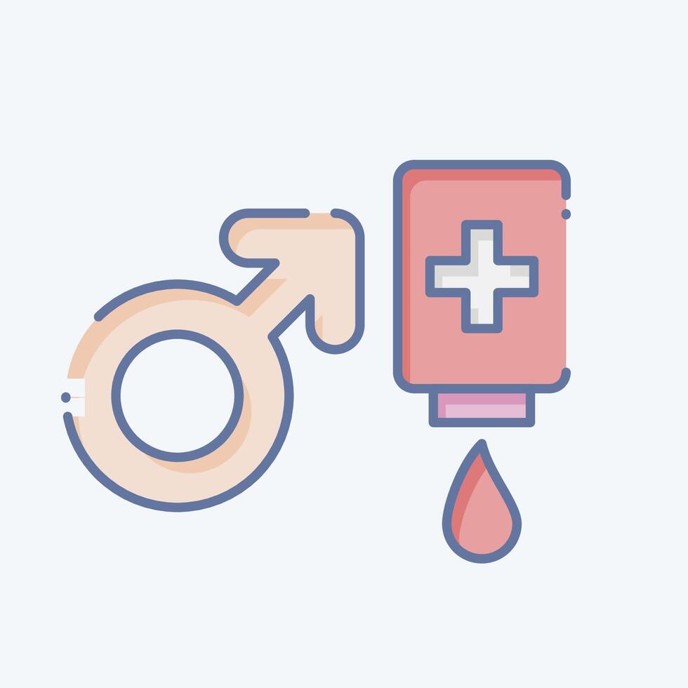 icono masculino donante. relacionado a sangre donación símbolo. garabatear estilo. sencillo diseño editable. sencillo ilustración vector