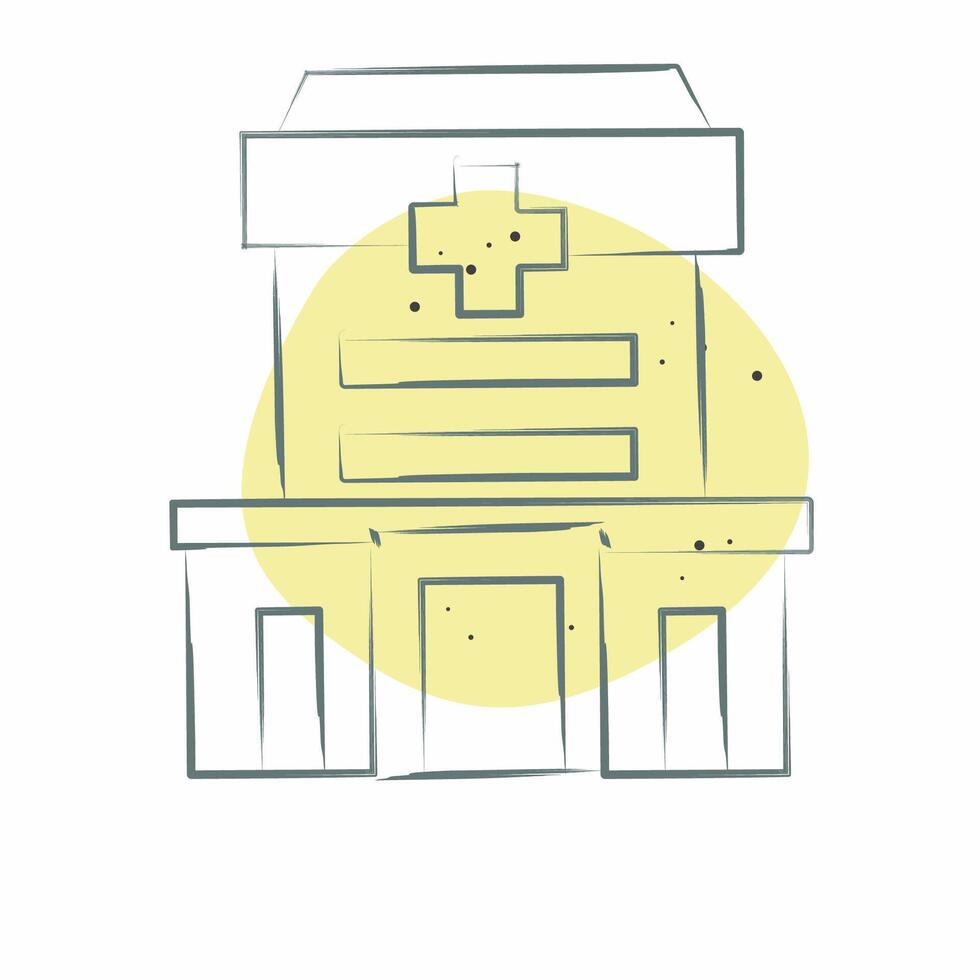 Icon Hospital. related to Blood Donation symbol. Color Spot Style. simple design editable. simple illustration vector