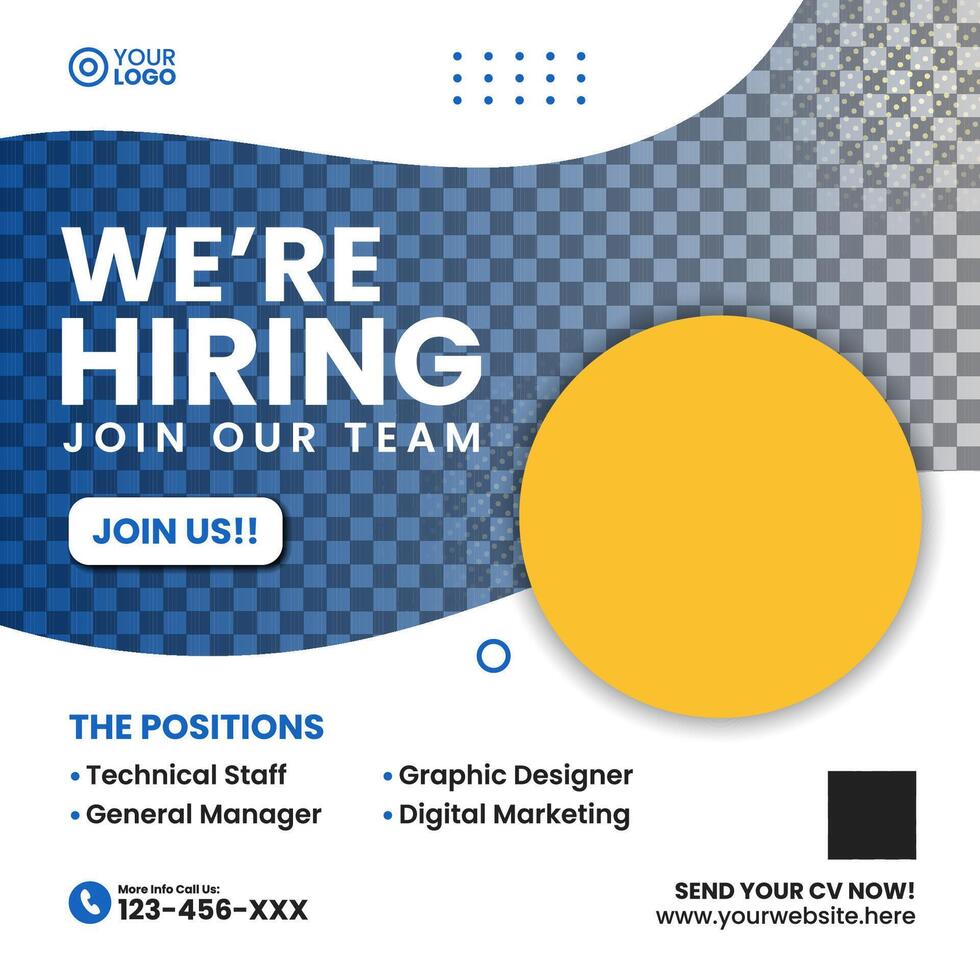 We are hiring social media template vector