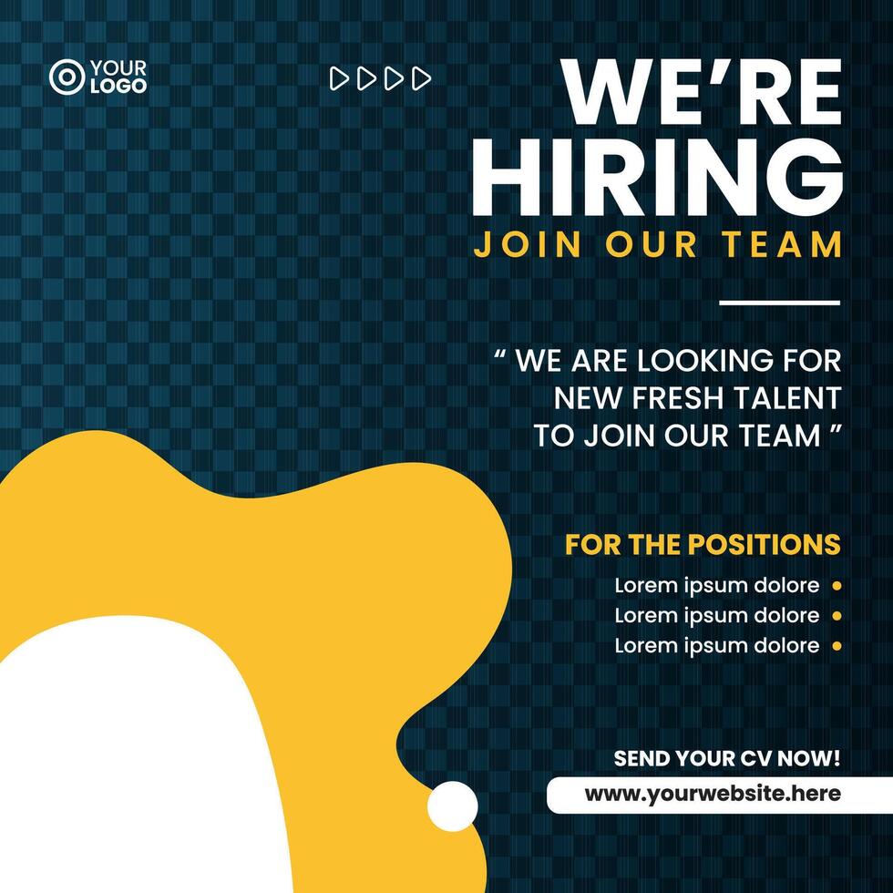 We are hiring social media template vector