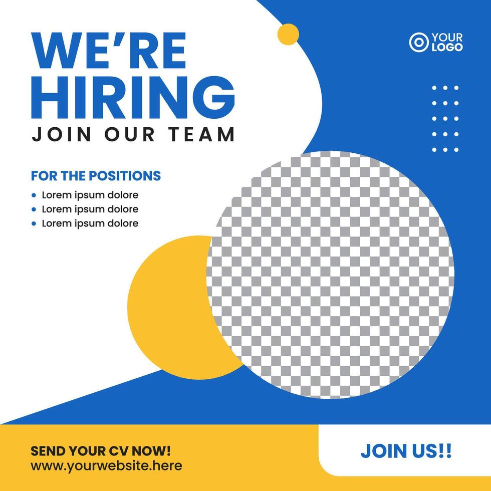 We are hiring social media template vector