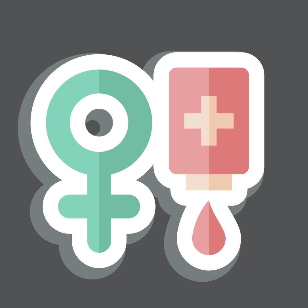 Sticker Female Donor. related to Blood Donation symbol. simple design editable. simple illustration vector