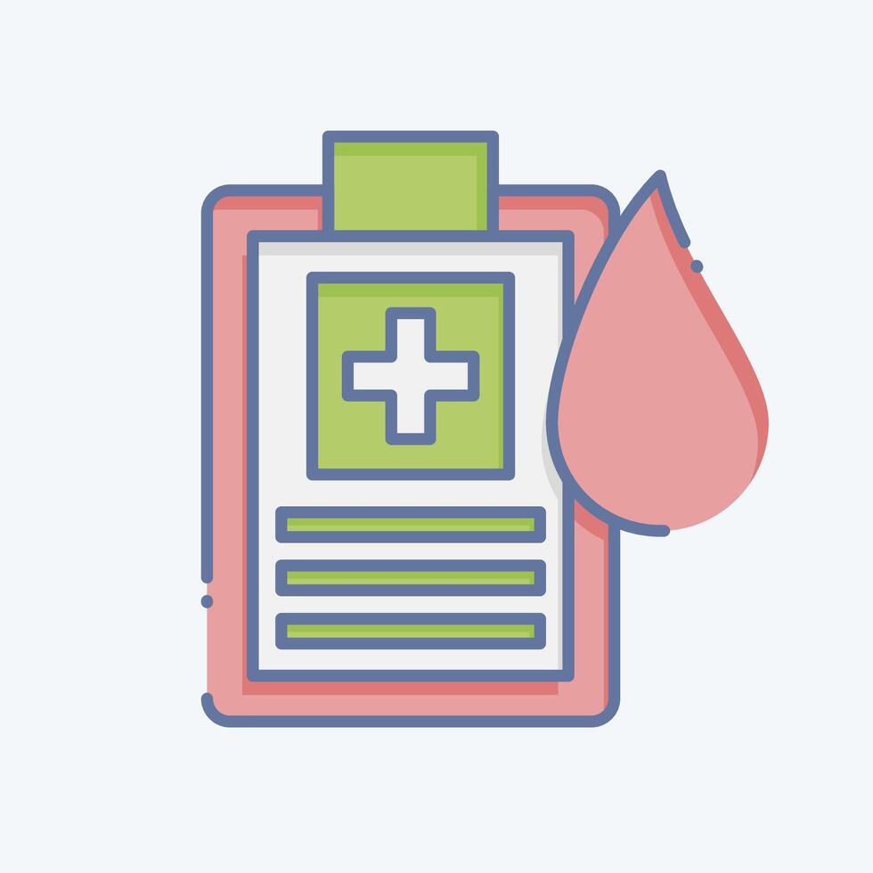 Icon Report. related to Blood Donation symbol. doodle style. simple design editable. simple illustration vector