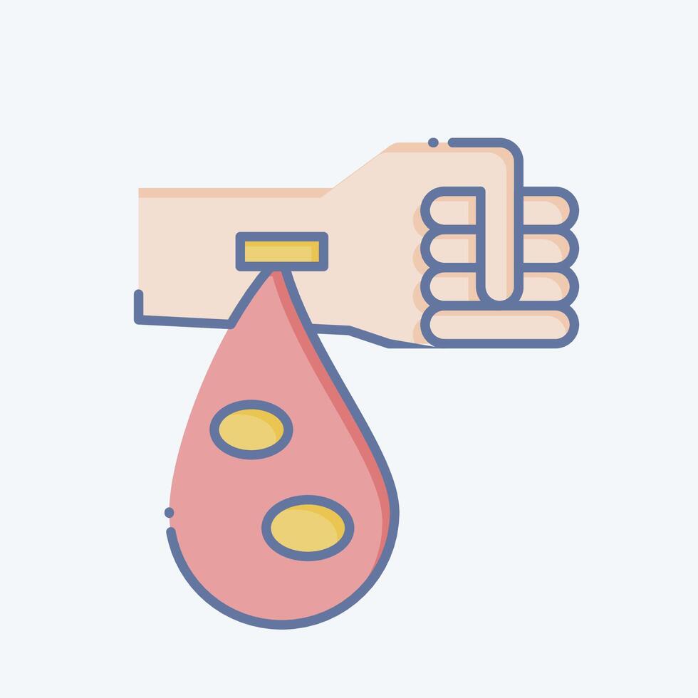 icono plaquetas relacionado a sangre donación símbolo. garabatear estilo. sencillo diseño editable. sencillo ilustración vector