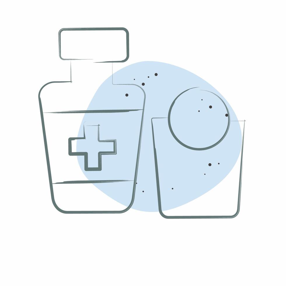 Icon Blood Tonic. related to Blood Donation symbol. Color Spot Style. simple design editable. simple illustration vector