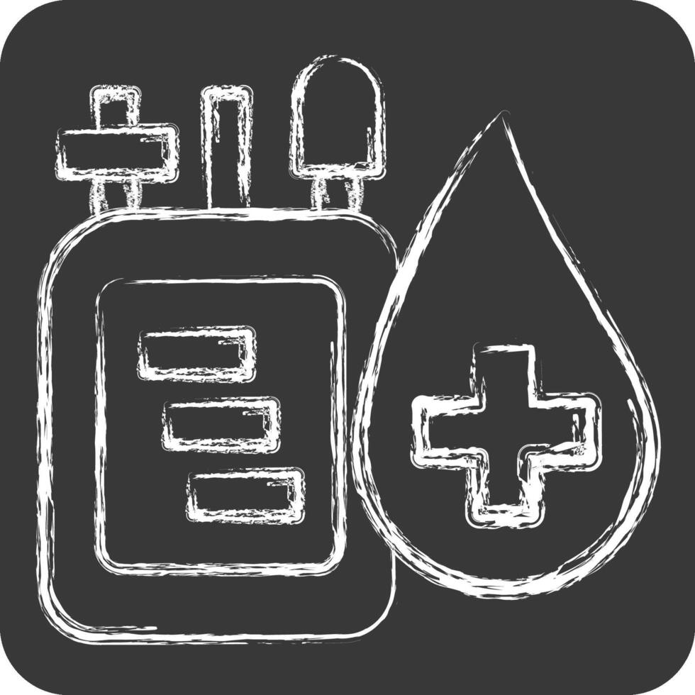 Icon Blood. related to Blood Donation symbol. chalk Style. simple design editable. simple illustration vector