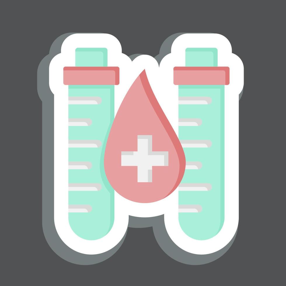 Sticker Blood Tube. related to Blood Donation symbol. simple design editable. simple illustration vector