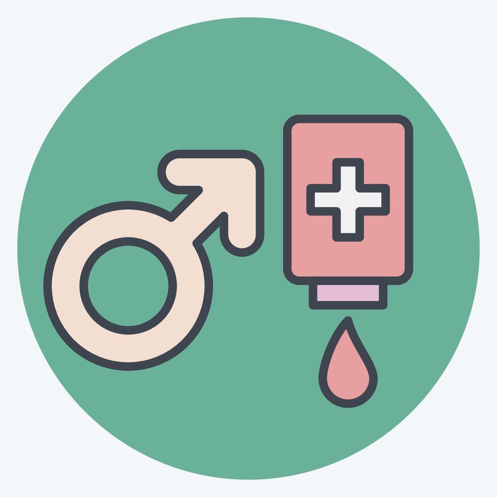 Icon Male Donor. related to Blood Donation symbol. color mate style. simple design editable. simple illustration vector