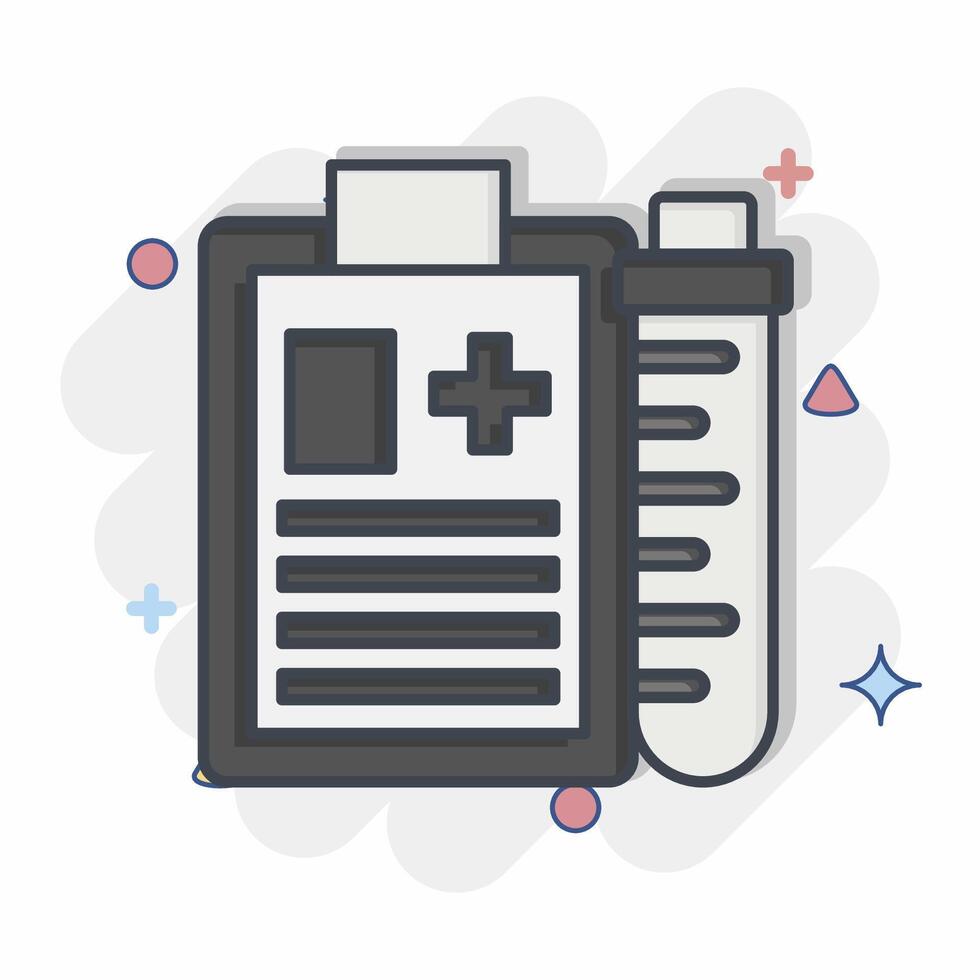 Icon Result. related to Blood Donation symbol. comic style. simple design editable. simple illustration vector