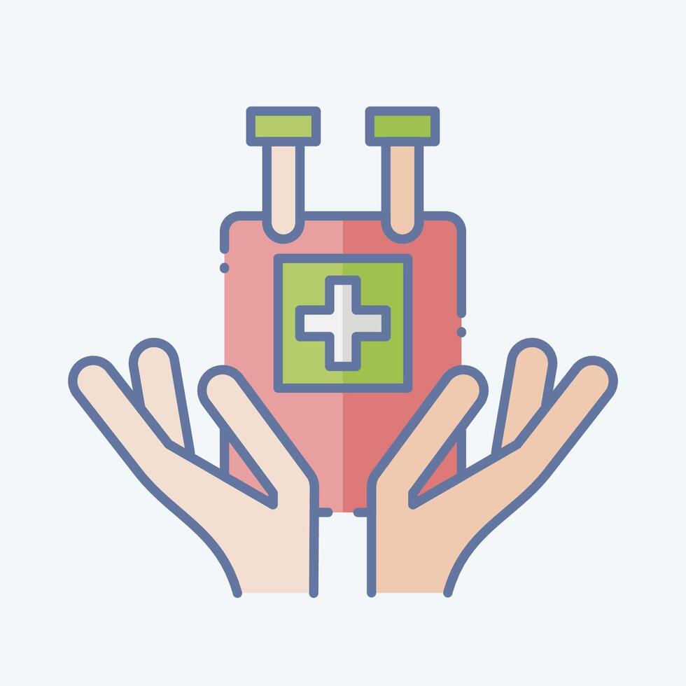 Icon Blood Bag. related to Blood Donation symbol. doodle style. simple design editable. simple illustration vector