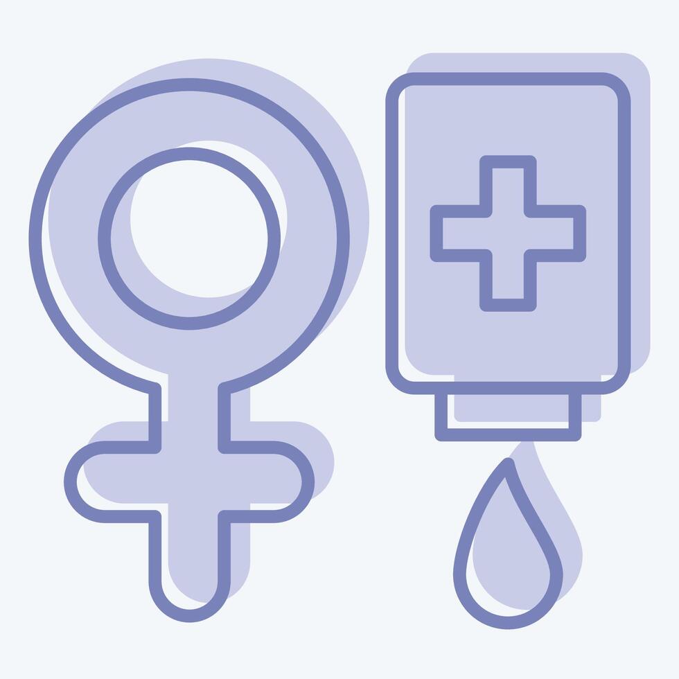 Icon Female Donor. related to Blood Donation symbol. two tone style. simple design editable. simple illustration vector