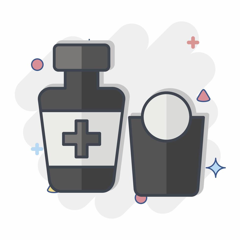 Icon Blood Tonic. related to Blood Donation symbol. comic style. simple design editable. simple illustration vector