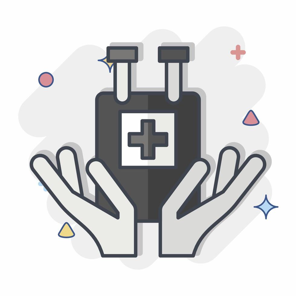 Icon Blood Bag. related to Blood Donation symbol. comic style. simple design editable. simple illustration vector