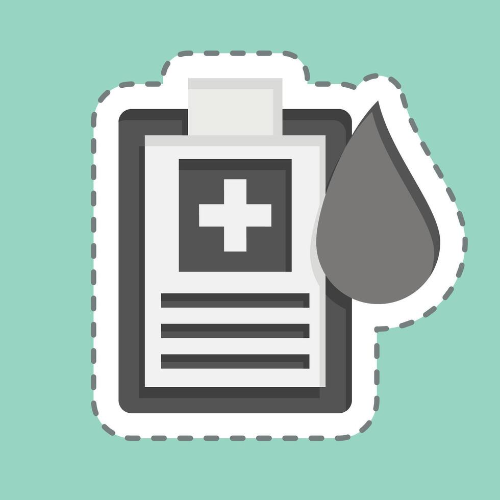 Sticker line cut Report. related to Blood Donation symbol. simple design editable. simple illustration vector
