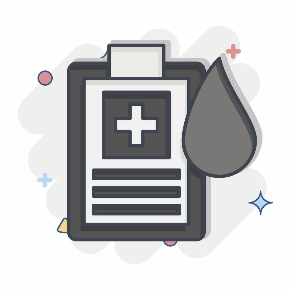 Icon Report. related to Blood Donation symbol. comic style. simple design editable. simple illustration vector