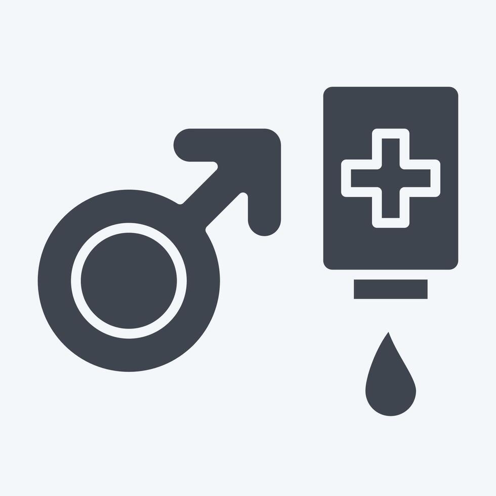 Icon Male Donor. related to Blood Donation symbol. glyph style. simple design editable. simple illustration vector