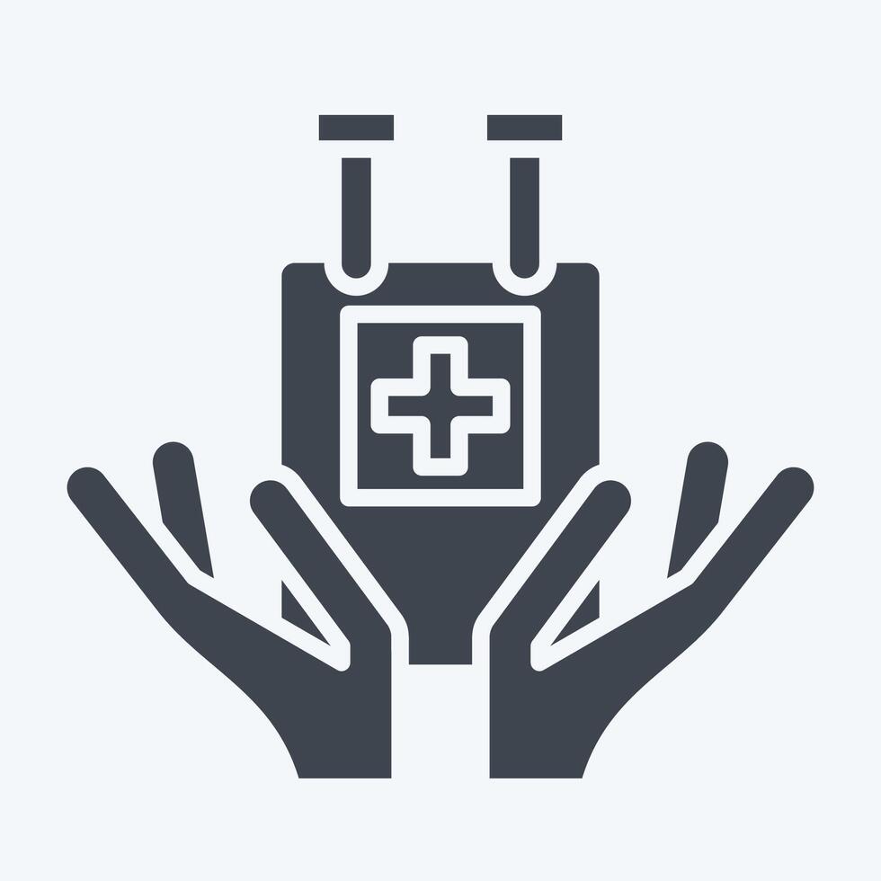 Icon Blood Bag. related to Blood Donation symbol. glyph style. simple design editable. simple illustration vector