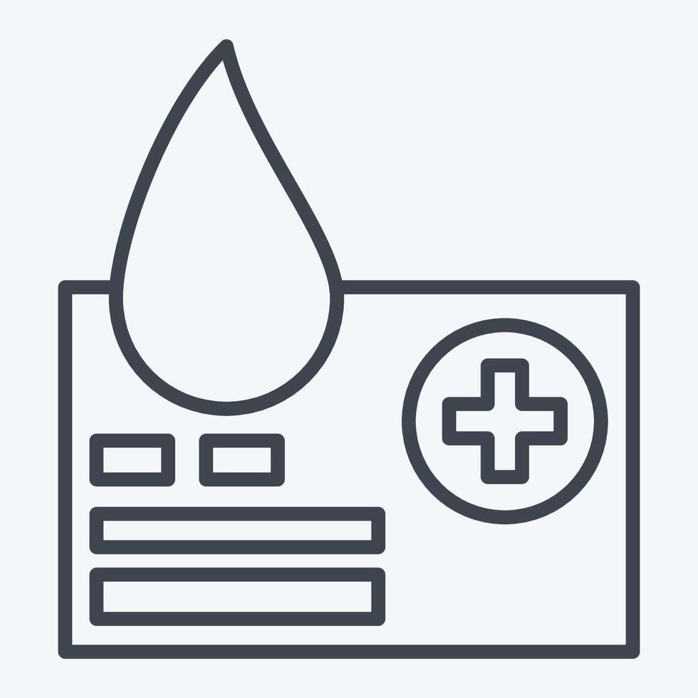 Icon Blood Donor Card. related to Blood Donation symbol. line style. simple design editable. simple illustration vector