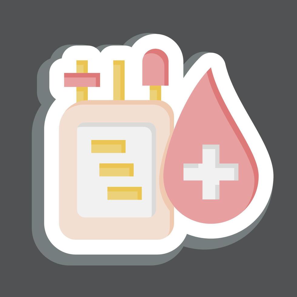Sticker Blood. related to Blood Donation symbol. simple design editable. simple illustration vector