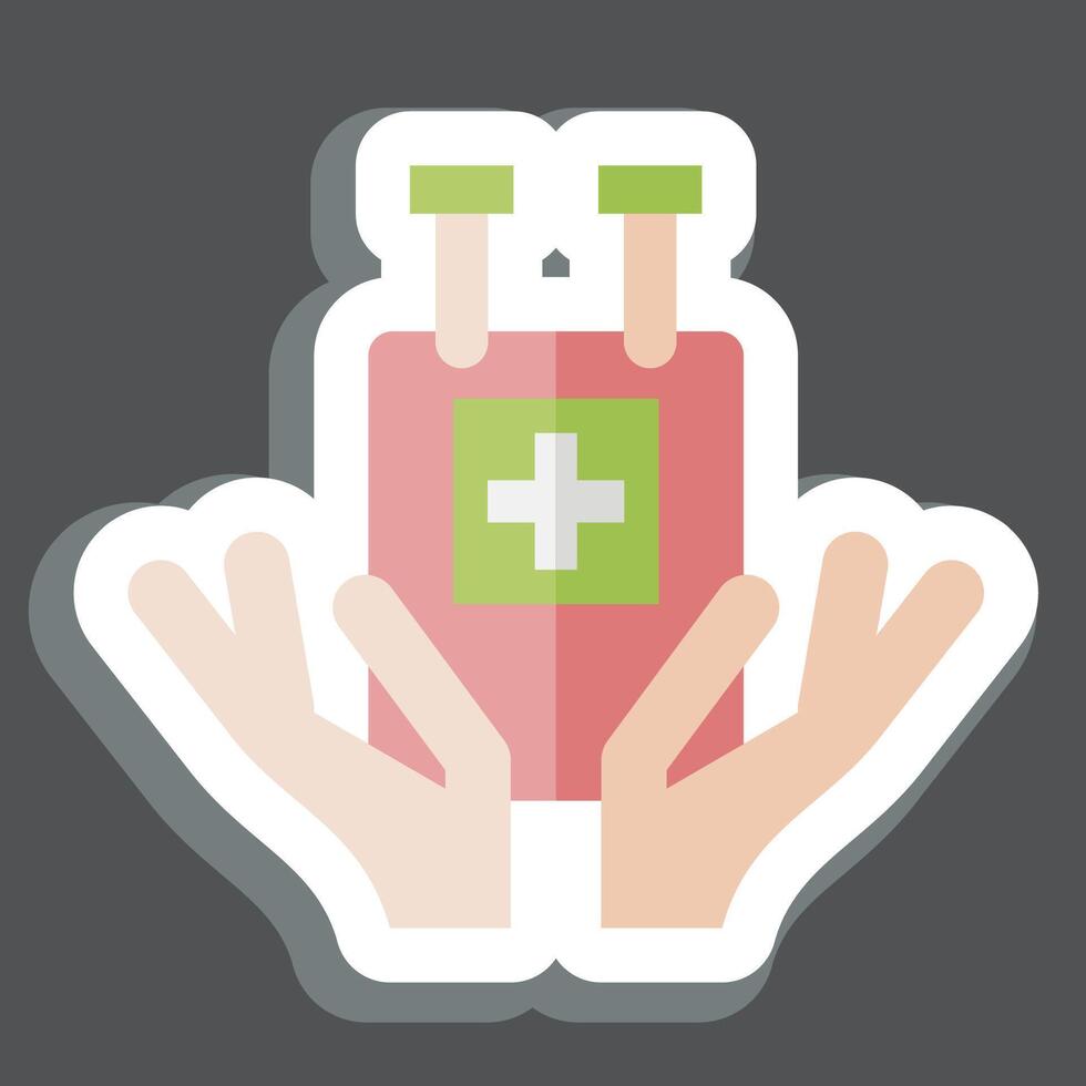 Sticker Blood Bag. related to Blood Donation symbol. simple design editable. simple illustration vector