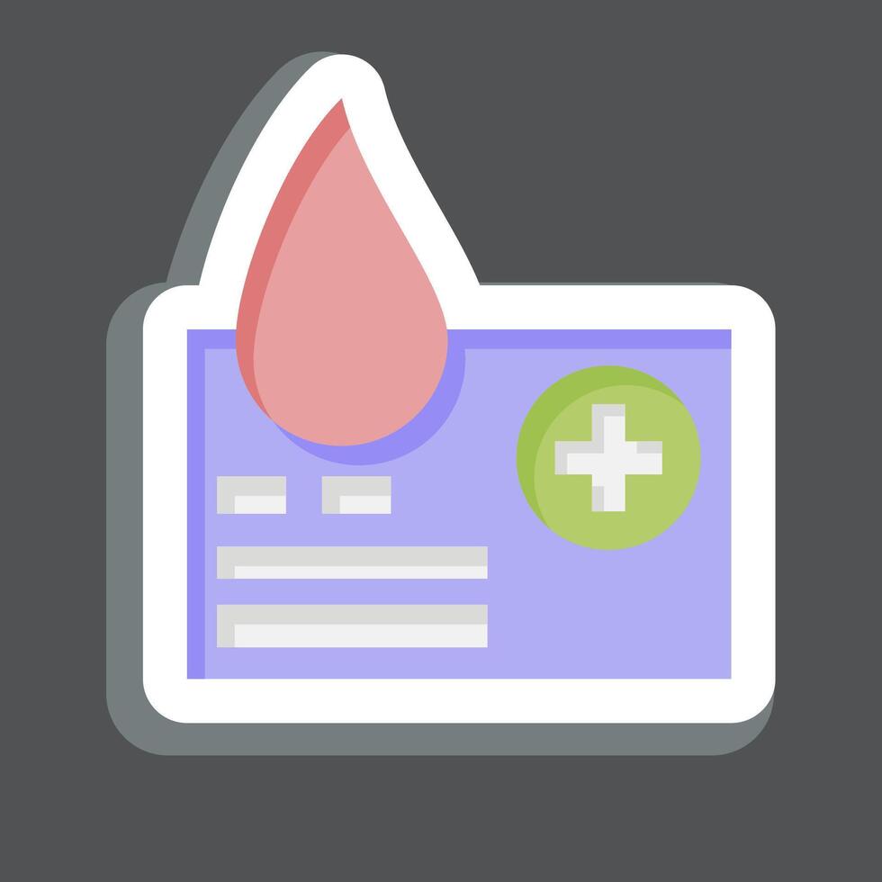 pegatina sangre donante tarjeta. relacionado a sangre donación símbolo. sencillo diseño editable. sencillo ilustración vector