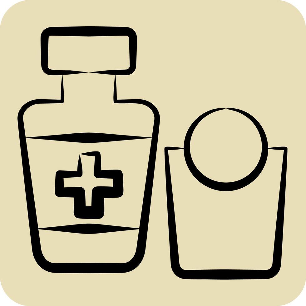 Icon Blood Tonic. related to Blood Donation symbol. hand drawn style. simple design editable. simple illustration vector