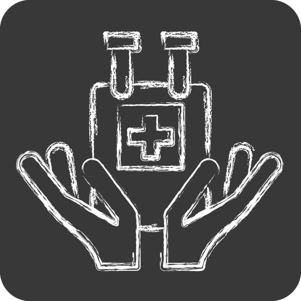 Icon Blood Bag. related to Blood Donation symbol. chalk Style. simple design editable. simple illustration vector