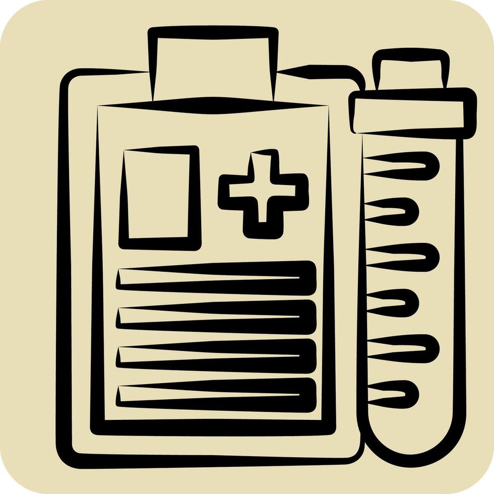 Icon Result. related to Blood Donation symbol. hand drawn style. simple design editable. simple illustration vector