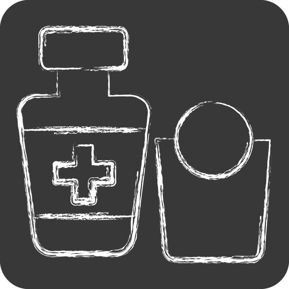Icon Blood Tonic. related to Blood Donation symbol. chalk Style. simple design editable. simple illustration vector