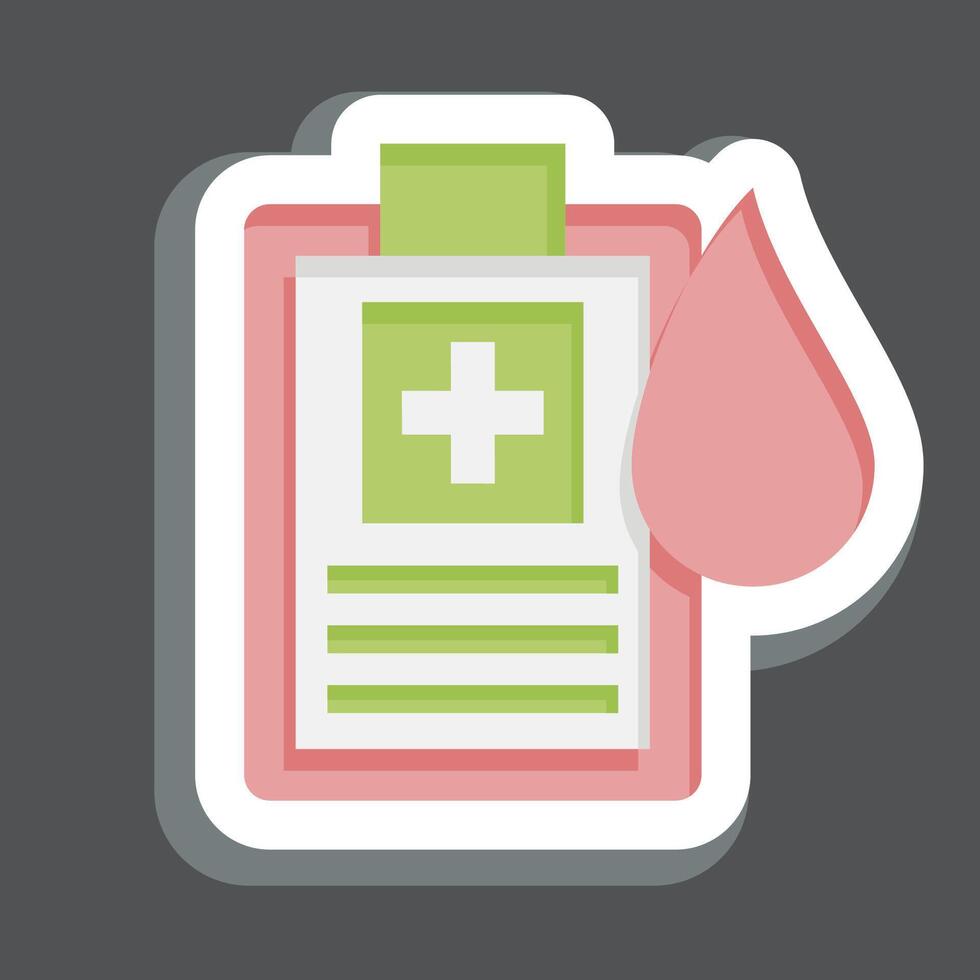 Sticker Report. related to Blood Donation symbol. simple design editable. simple illustration vector