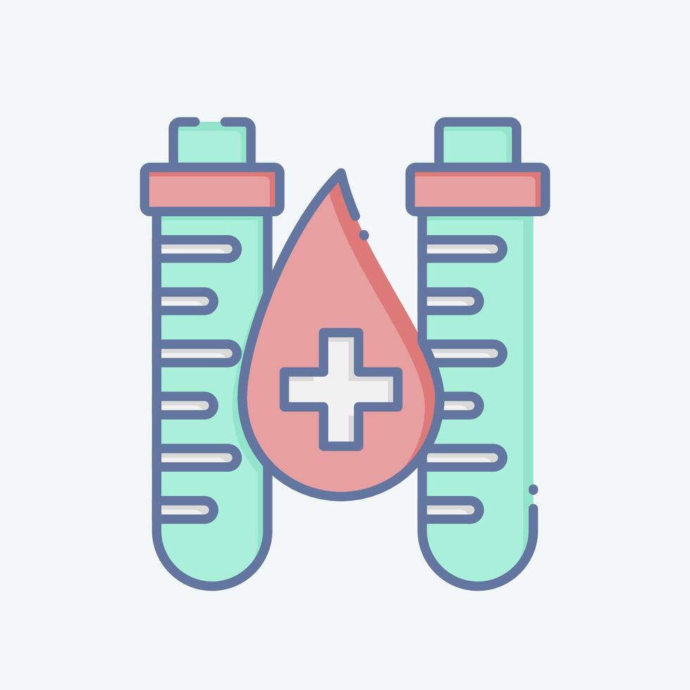 Icon Blood Tube. related to Blood Donation symbol. doodle style. simple design editable. simple illustration vector