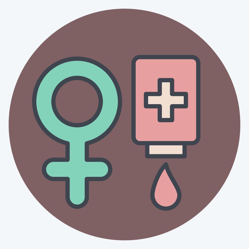 Icon Female Donor. related to Blood Donation symbol. color mate style. simple design editable. simple illustration vector