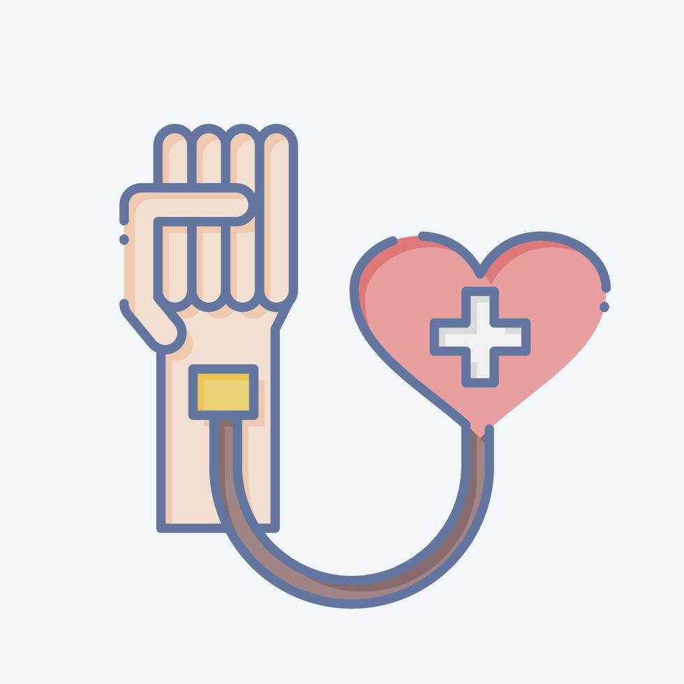 Icon Blood Donation. related to Blood Donation symbol. doodle style. simple design editable. simple illustration vector