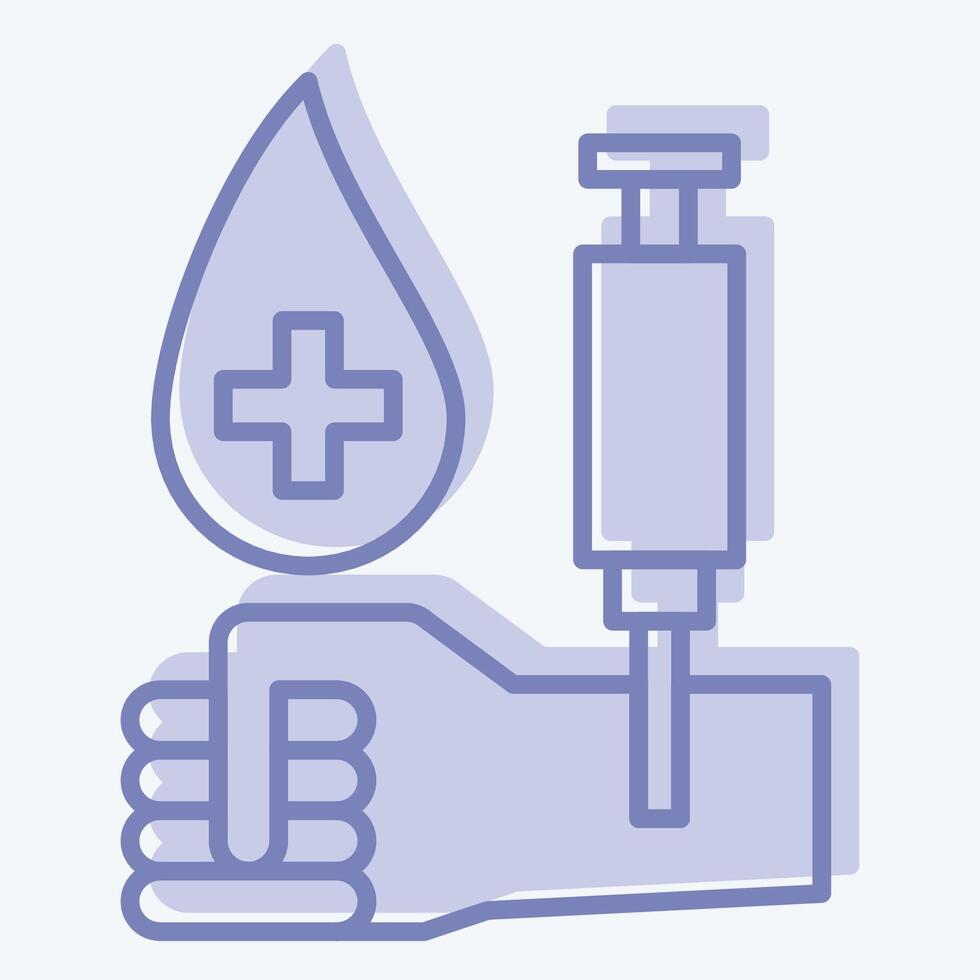 Icon Drill Blood. related to Blood Donation symbol. two tone style. simple design editable. simple illustration vector
