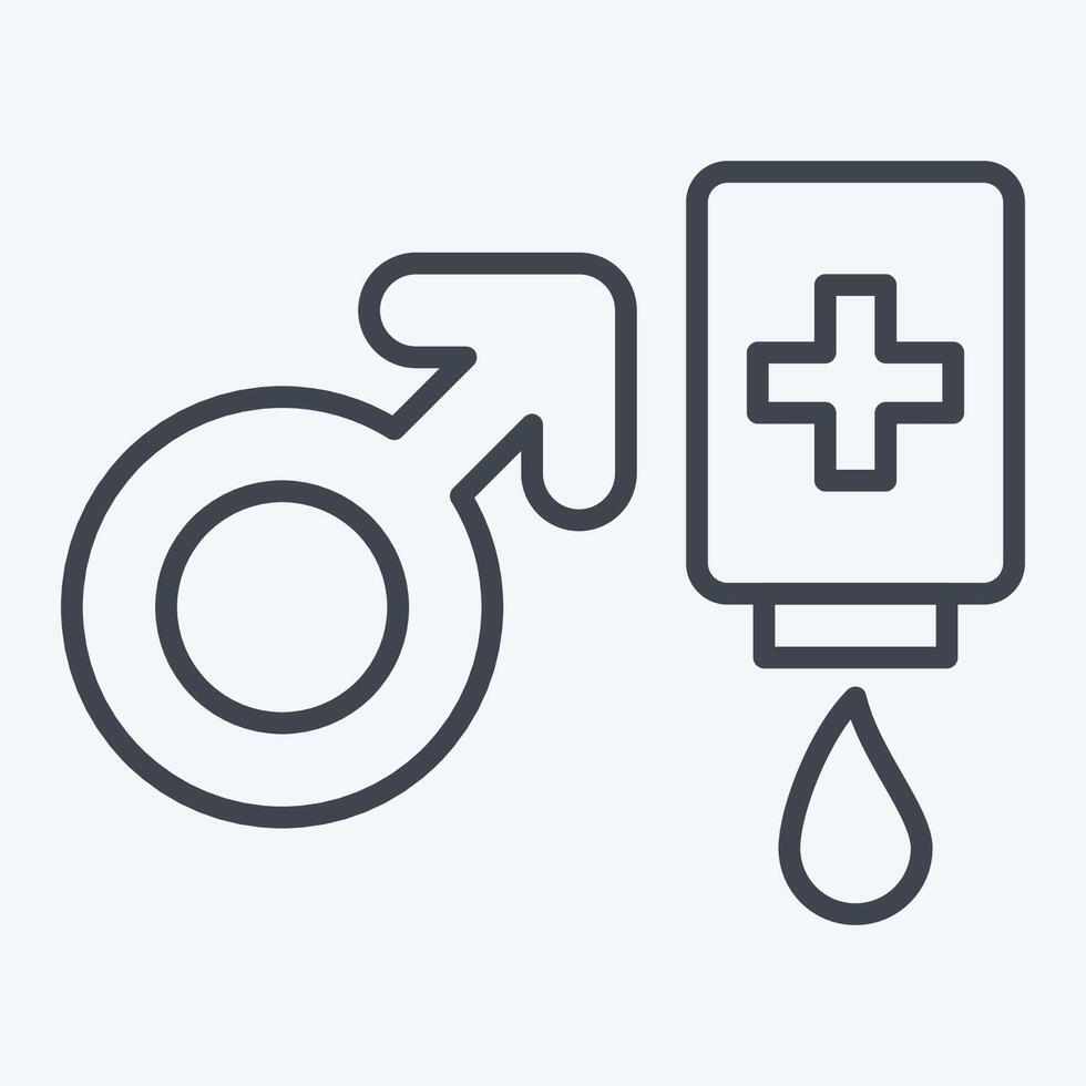 icono masculino donante. relacionado a sangre donación símbolo. línea estilo. sencillo diseño editable. sencillo ilustración vector