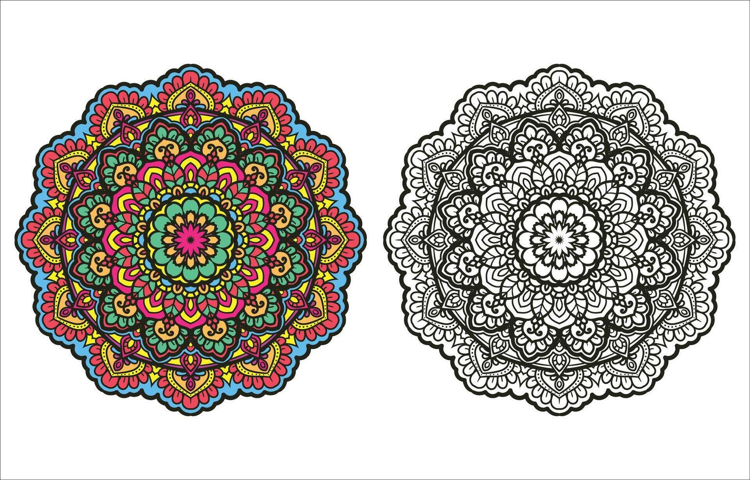 Abstract Mandala Coloring Book for Stress Release vector
