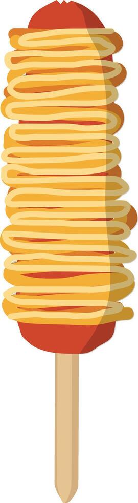 a pile of spaghetti on a stick vector