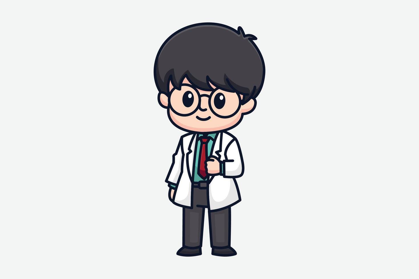 Cute Doctor Cartoon Character Illustration vector