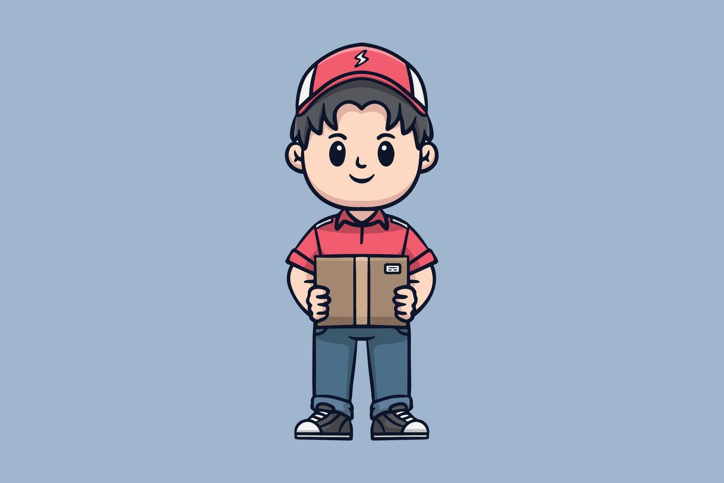 Cute Courier Cartoon Character Illustration vector