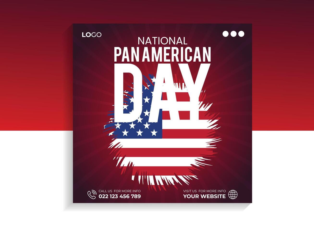 National Pan American day social media banner template vector