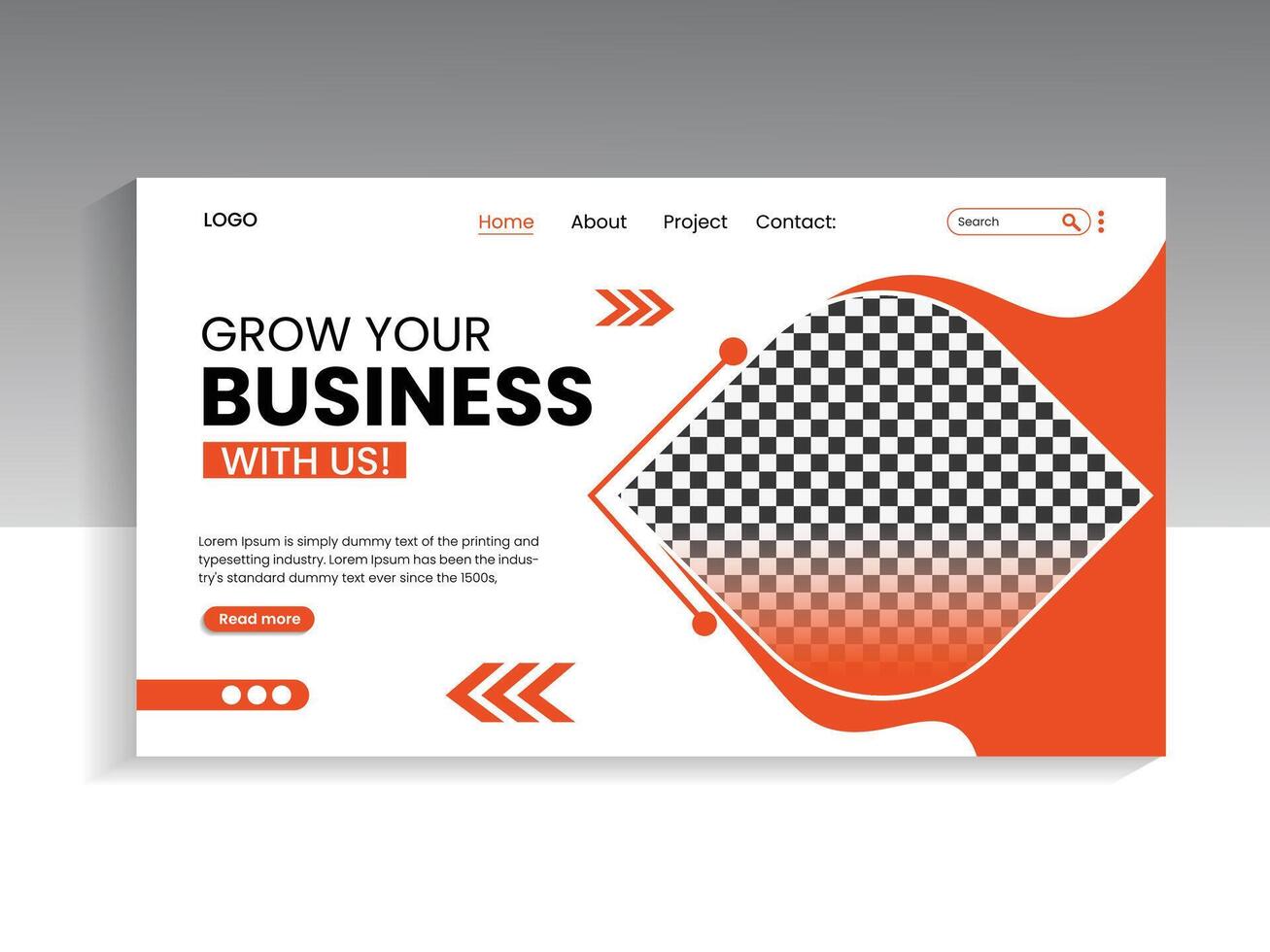 Business landing page banner template vector