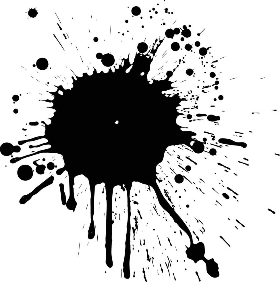 AI generated Silhouette ink splatter black color only vector