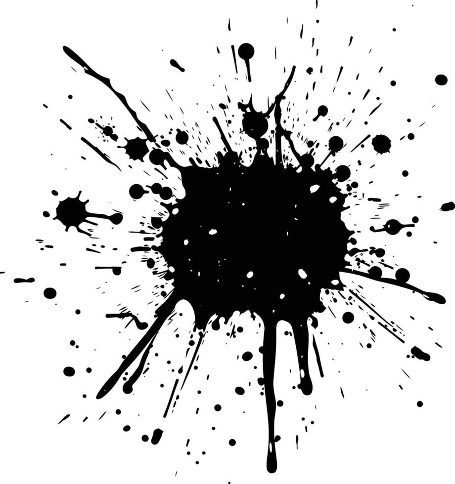 AI generated Silhouette ink splatter black color only vector
