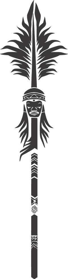 AI generated Silhouette Indian tribal pole black color only vector
