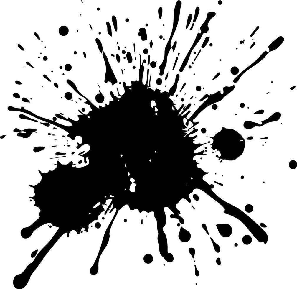 AI generated Silhouette ink splatter black color only vector