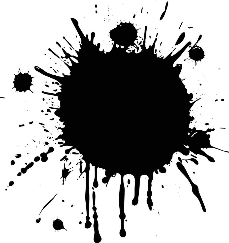 Silhouette ink splatter black color only vector