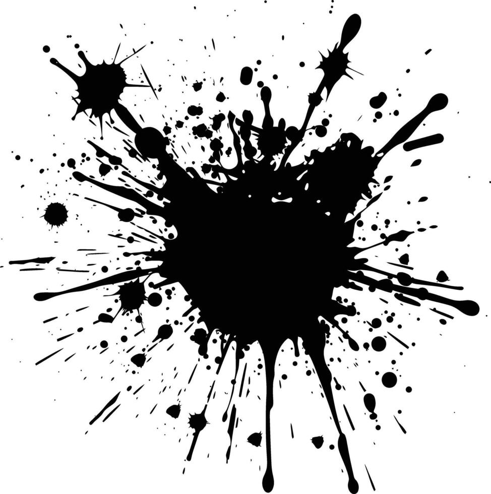 Silhouette ink splatter black color only vector