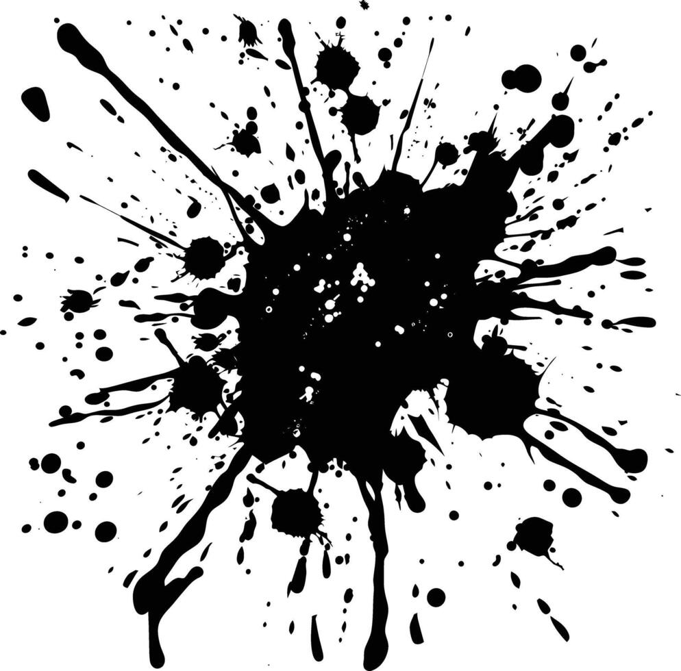 Silhouette ink splatter black color only vector