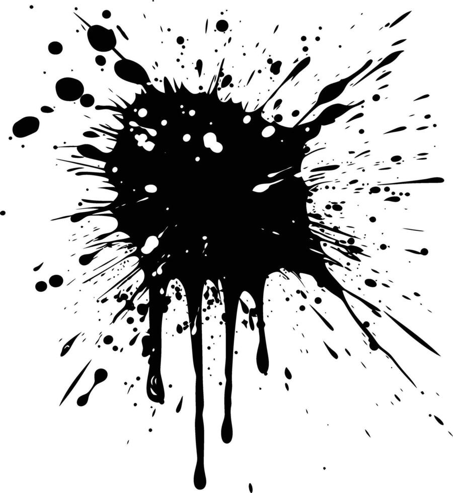 ai generado silueta tinta salpicar negro color solamente vector